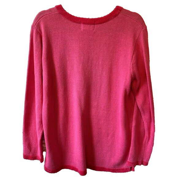 Quacker‎ Factory Sweater Size M Pink Snowman Sequins Long Sleeve Beaded Holidays - Picture 5 of 9